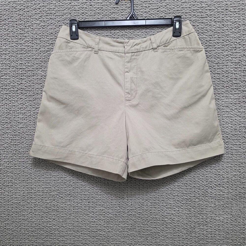 CHEROKEE Women's Khaki Flat Front Shorts 100% Cotton Size 12